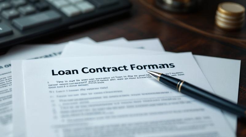 Vertragsformulare und ein Füller auf einem Schreibtisch, leicht überlappend, sachliches Licht